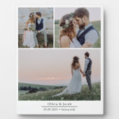 Minimalistisch 3 Bilder Hochzeitsrahmen für Fotos Fotoplatte (Vorderseite)
