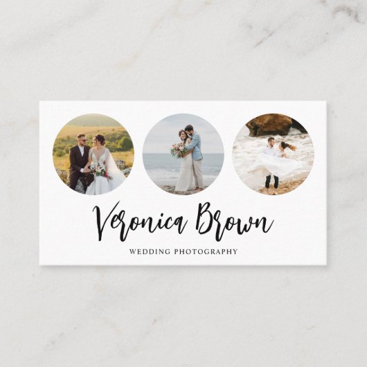 Minimalistisch 3 Circle Foto Trendy Fotograf Visitenkarte (Vorderseite)