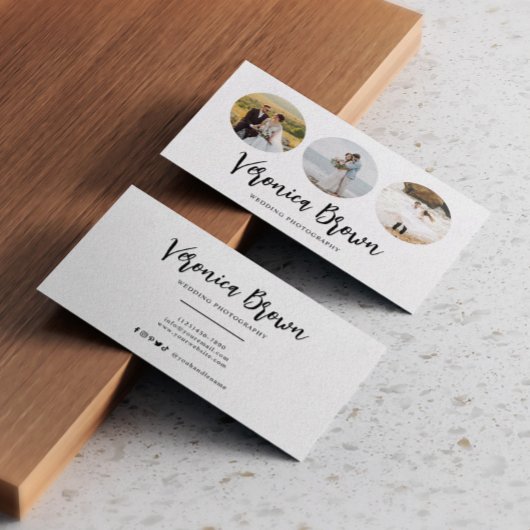 Minimalistisch 3 Circle Foto Trendy Fotograf Visitenkarte