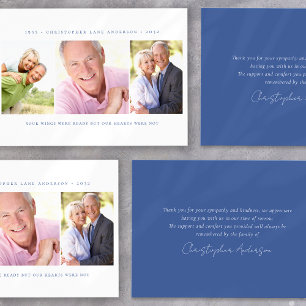 Minimalistisch 3 Foto Beerdigung Beileid Dankeskarte