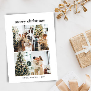 Minimalistisch 3 Foto Collage Frohe Weihnachtsfeie Feiertagskarte