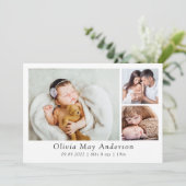 Minimalistisch 3 Foto Neues Baby Ankündigung (Stehend Vorderseite)