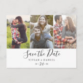 MINIMALISTISCH 3 FOTO SAVE THE DATE EINLADUNGSPOSTKARTE (Vorderseite)