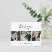 Minimalistisch 3 Fotovorlage Dankeschön Karte (Stehend Vorderseite)