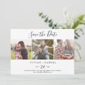 Minimalistisch 3 Fotovorlage Save the Date (Stehend Vorderseite)