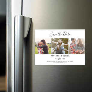 Minimalistisch 3 Fotovorlage Save the Date Magneteinladung