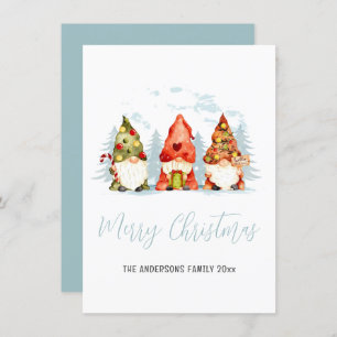 Minimalistisch 3 Winter farbenfrohe Weihnachtsgnom Feiertagskarte
