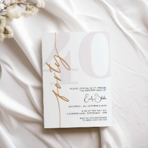 Minimalistisch 40. Geburtstagsfeier Party Einladun Einladung