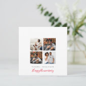 Minimalistisch 4 Foto Collage Personalisieren Jahr Karte (Stehend Vorderseite)
