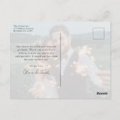 Minimalistisch 4 Foto Hochzeit Danke Postkarte (Rückseite)