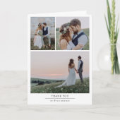 Minimalistisch 4 Foto Hochzeit geklappt Dankeskarte (Vorderseite)