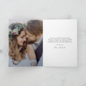 Minimalistisch 4 Foto Hochzeit geklappt Dankeskarte (Innenseite)