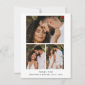 Minimalistisch 4 Foto Moderne Skripthochzeit Dankeskarte (Vorderseite)
