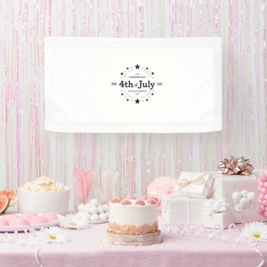 Minimalistisch 4. Juli Banner - Elegantes Retro (Party)