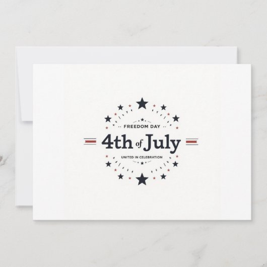 Minimalistisch 4. Juli Einladung - Retro Typograpi (Vorderseite)