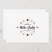 Minimalistisch 4. Juli Einladung - Retro Typograpi (Vorne/Hinten)