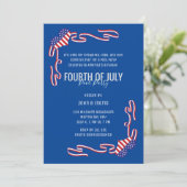 Minimalistisch 4. Juli Pool Party Einladung (Stehend Vorderseite)