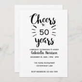 Minimalistisch 50. Geburtstag Einladung (Vorne/Hinten)