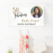 Minimalistisch 50 und fabelhaftes Foto 50. Geburts Banner (Insitu)