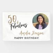 Minimalistisch 50 und fabelhaftes Foto 50. Geburts Banner (Horizontal)