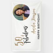 Minimalistisch 50 und fabelhaftes Foto 50. Geburts Banner (Vertikal)