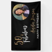 Minimalistisch 50 und fabelhaftes Foto 50. Geburts Banner (Vertikal)