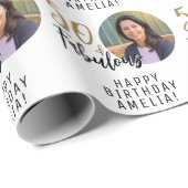 Minimalistisch 50 und fabelhaftes Foto 50. Geburts Geschenkpapier (Rolleneckpunkt)