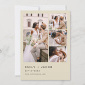Minimalistisch 5 Foto Champagne Beige Hochzeit Einladung (Vorderseite)