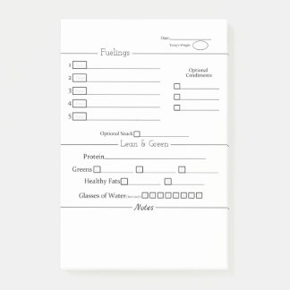 Minimalistisch 5 und 1 Food Tracker Post-it Klebezettel