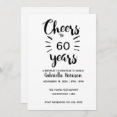 Minimalistisch 60. Geburtstag Einladung (Vorne/Hinten)