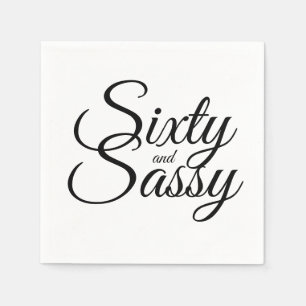 Minimalistisch 60 und Sassy 60. Schwarz-weißer Geb Serviette