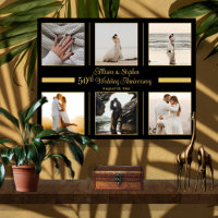 Minimalistisch 6 Foto 50. Hochzeitstag Leinwand