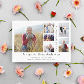 Minimalistisch 6 Foto Bereavement Beerdigung Dankeskarte