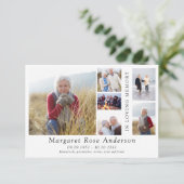 Minimalistisch 6 Foto Bereavement Beerdigung Dankeskarte (Stehend Vorderseite)