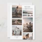 Minimalistisch 6 Foto Collage Frohe Weihnachten (Vorderseite)