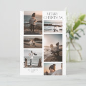 Minimalistisch 6 Foto Collage Frohe Weihnachten (Stehend Vorderseite)
