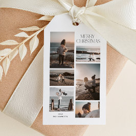 Minimalistisch 6 Foto Collage Frohe Weihnachten Geschenkanhänger