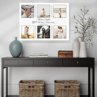 Minimalistisch 6 Fotos Leinwand zum 25. Hochzeitst