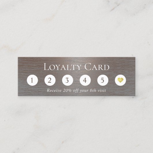 Minimalistisch 6 Punch Moderne Copper Kundenbindun Treuekarte (Vorderseite)