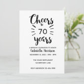 Minimalistisch 70. Geburtstag Einladung (Stehend Vorderseite)