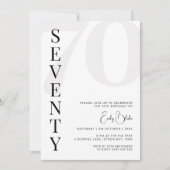 Minimalistisch 70. Geburtstagsparty Einladung (Vorderseite)