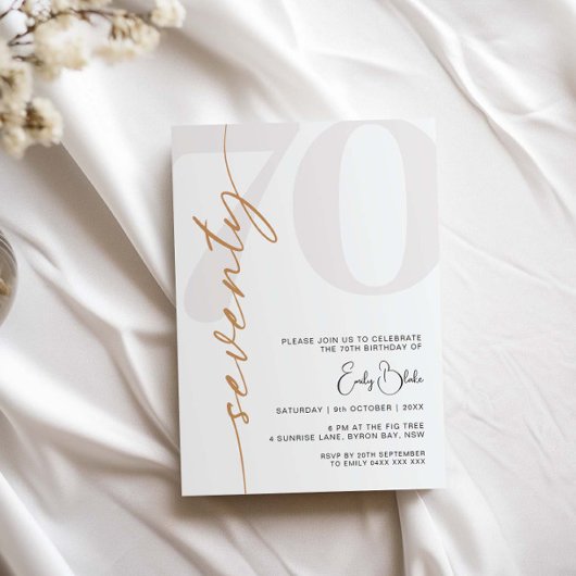 Minimalistisch 70. Geburtstagsparty Einladung