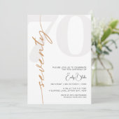 Minimalistisch 70. Geburtstagsparty Einladung (Stehend Vorderseite)