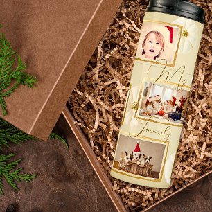Minimalistisch 7 Fotomodell Beige Weihnachten Thermosbecher