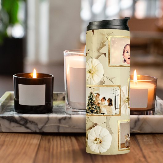 Minimalistisch 7 Fotomodell Beige Weihnachten Thermosbecher