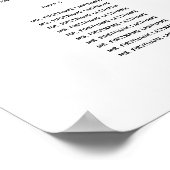 Minimalistisch 8 Tabelle Schwarz/Weiß-Sitze Poster (Ecke)