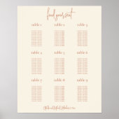 Minimalistisch 9 Tabelle Creme Hochzeitskarte Poster (Vorne)