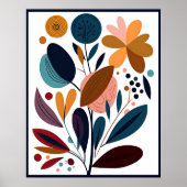 Minimalistisch Abstrakt Boho Floral Poster (Vorne)