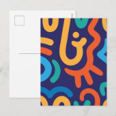 Minimalistisch abstrakt feiertagspostkarte (Vorne/Hinten)