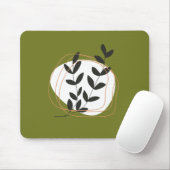 Minimalistisch abstrakt in hübscher Farbe Olivengr Mousepad (Mit Mouse)